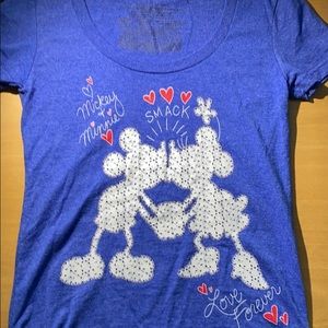 Mickey and Minnie, XS(woman), blue, new t-shirt